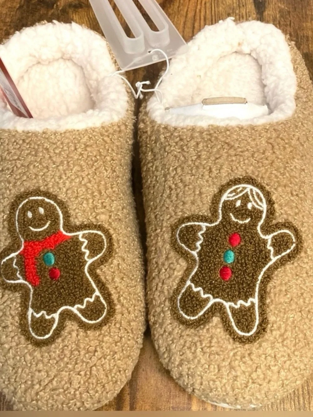 Kids' Gingerbread Scuff Slippers - Wondershop™ Camel  Size 4-5 New